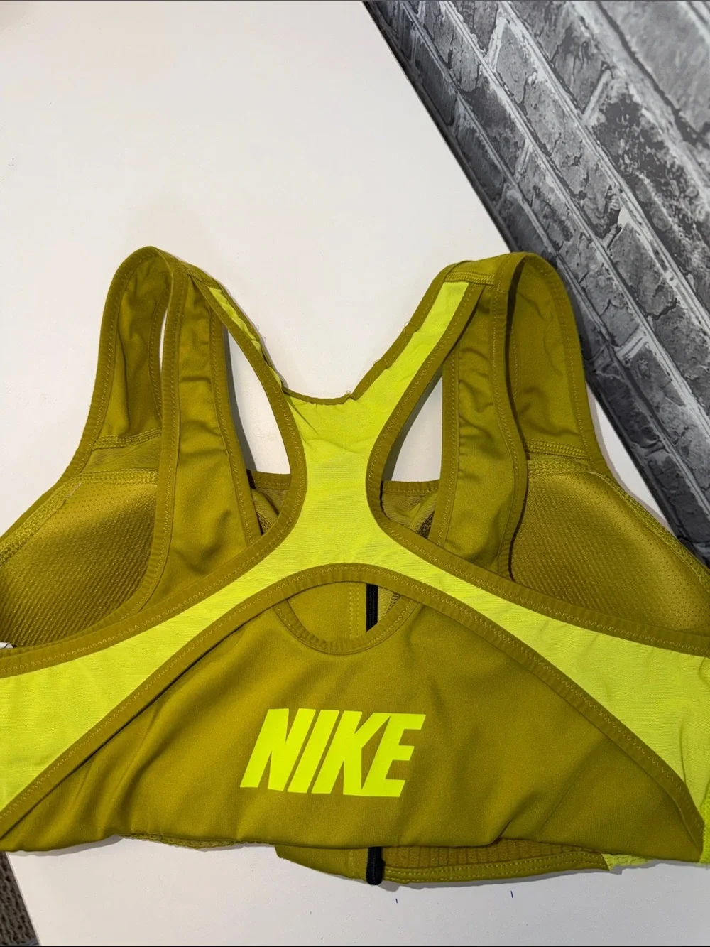 Nike Women’s Yellow and Olive Racerback sports bra